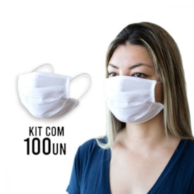 Kit 100 Máscaras de Proteção Facial em Tecido Gabardine Lavável e Reutilizável - BCMED