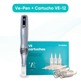 Kit Ve PEN Caneta de Microagulhamento + 10 Cartuchos de 12 agulhas  -  Variestética